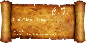 Czékus Timur névjegykártya